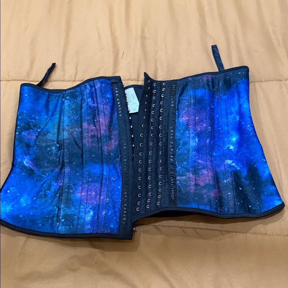 Celestial Blue Galaxy Print Corset